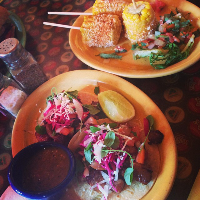 El Centro - coca cola carnitas and Mexican corn 
