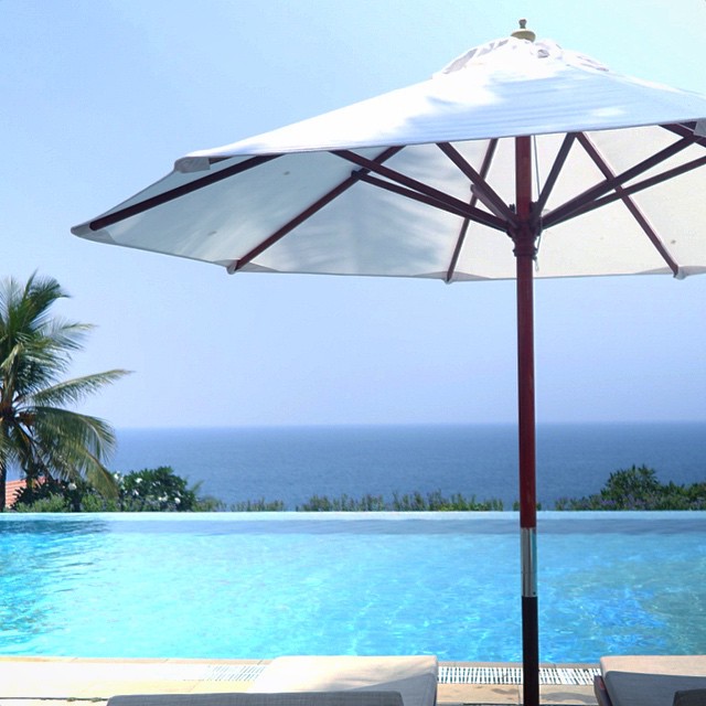 The infinity pool at The Leela Kovalam Resort in Thiruvanathapura, Kerala, South India. Paradise. 