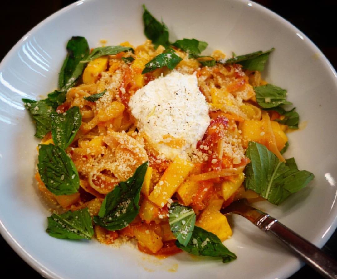 Blue Apron - Fresh Lemon Linguine with Summer Vegetable Sauce and Garlic Ricotta