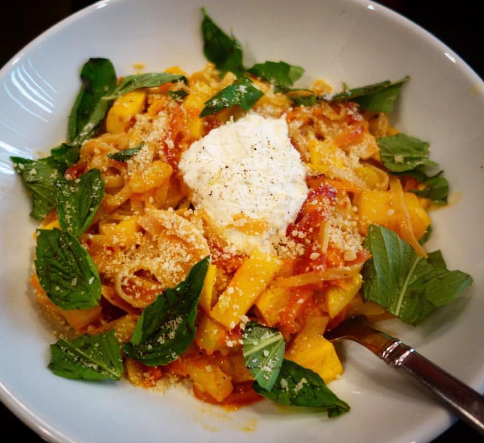 Blue Apron - Fresh Lemon Linguine with Summer Vegetable Sauce and Garlic Ricotta
