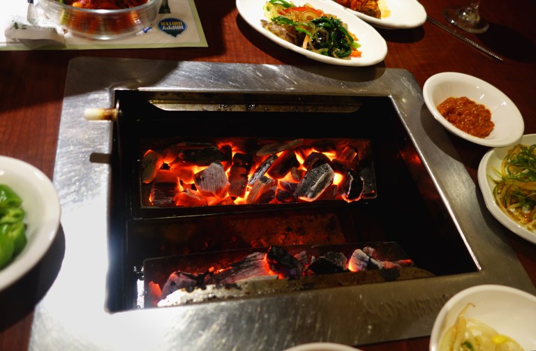 So Moon Nan Jip – Korean BBQ - Palisades Park NJ  -  fire for our BBQ grill