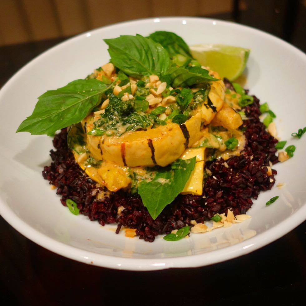 Delicata Squash Red Curry with Black Rice & Thai Basil - Blue Apron