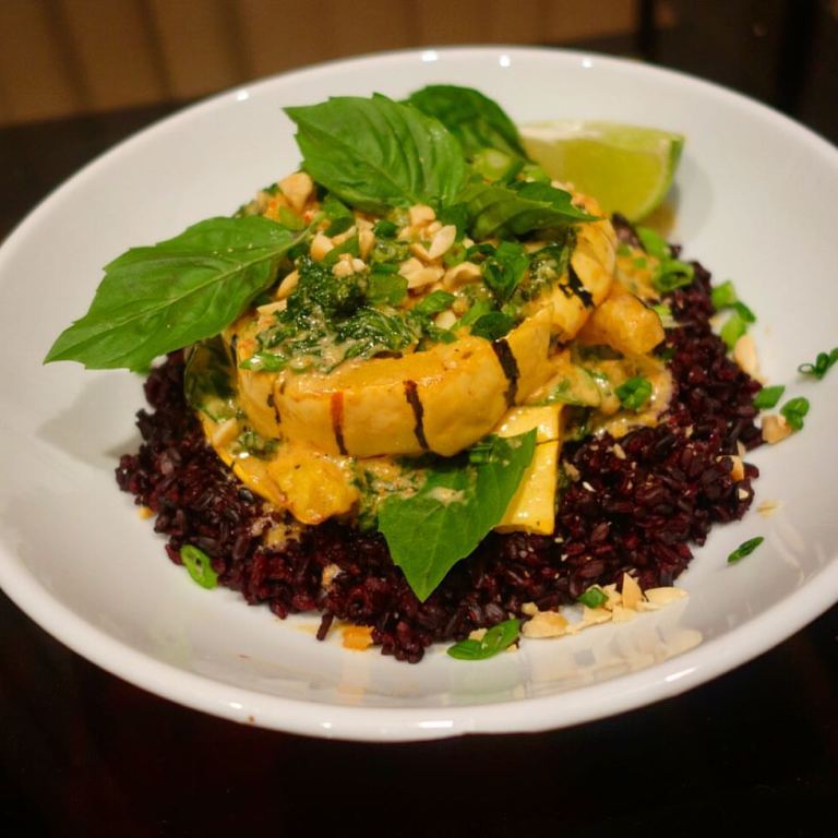 Delicata Squash Red Curry with Black Rice & Thai Basil - Blue Apron