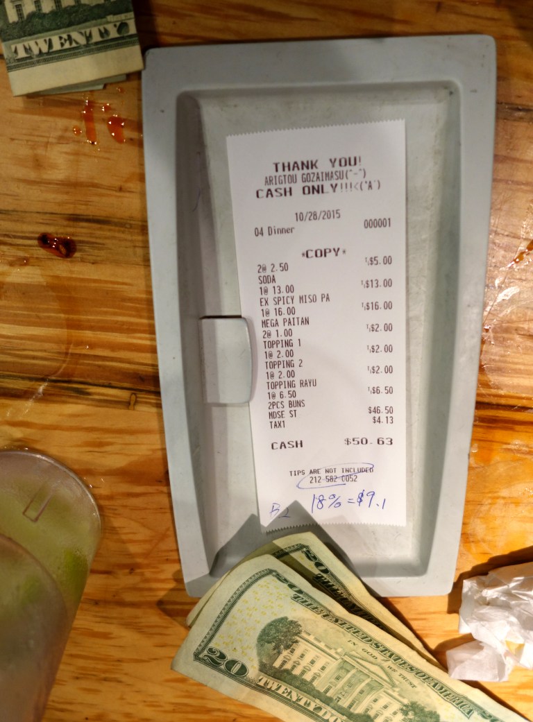 Totto Ramen - Midtown 52nd Street NYC - Thanks for doing the math for us lol I'll still give you the 20% instead