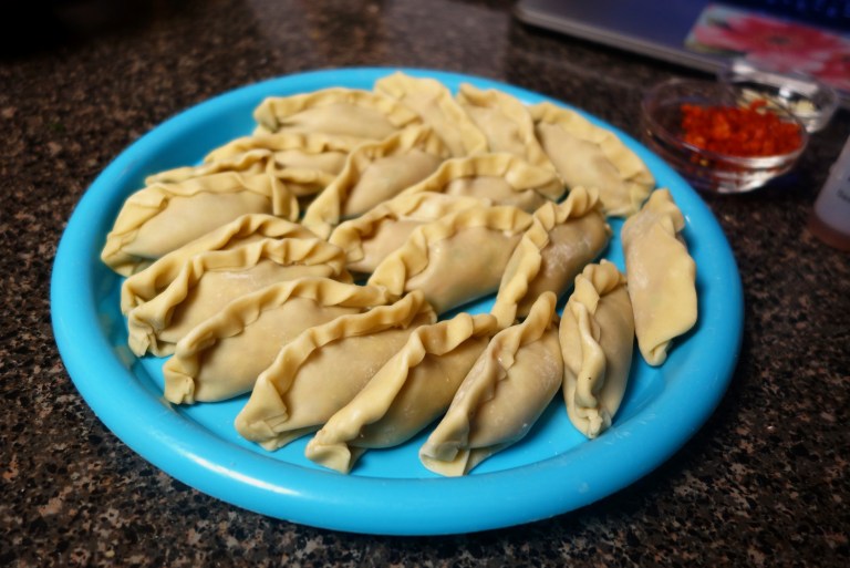 Chinese New Year: Dim Sum Pork Dumplings - finally all assembled, prior to frying and steaming
