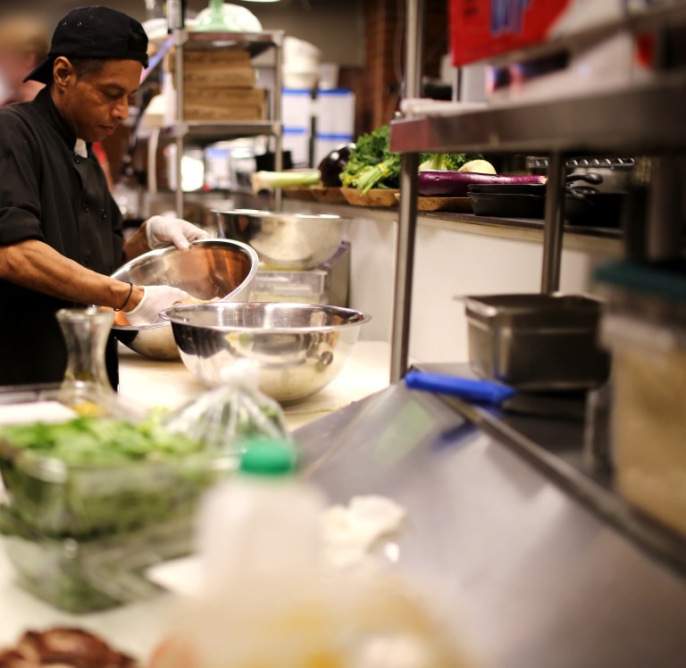 Chef Juan stirring the marinade