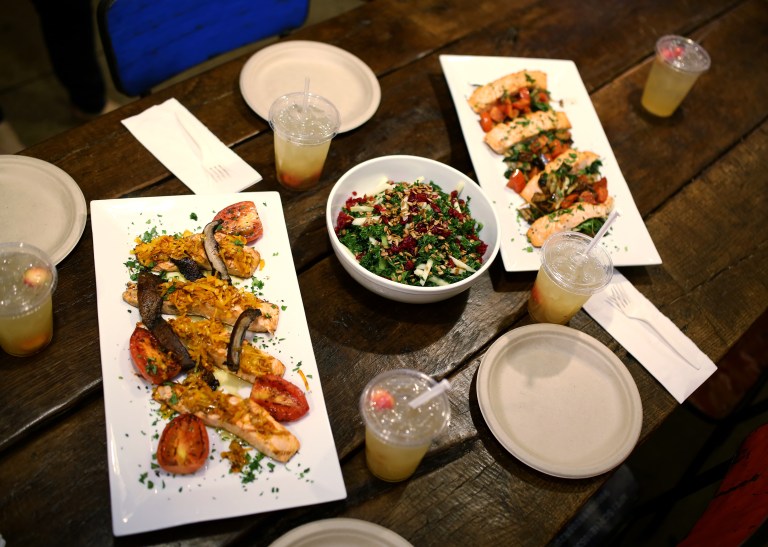 Sunday brunch is served. The picture does not do this meal justice. It was incredible. I wish I could've finished it all right then, but was more than glad to have this as leftovers! Lunch today was amazing :)