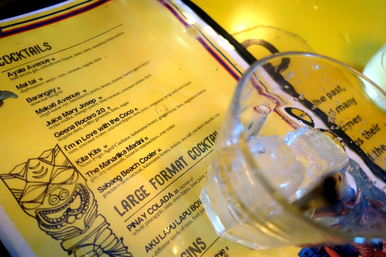 Jeepney - drink menu with my already finished drink lol