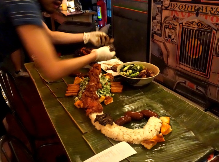 Jeepney - Setting up the fried chicken feast