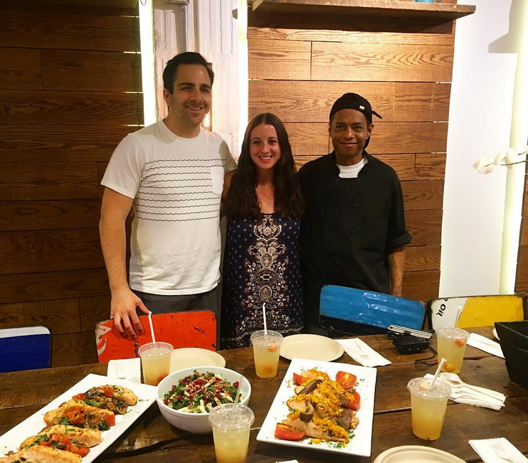 Me with Jon Eisen and Juan Aranda. Ready to eat this delicious meal!