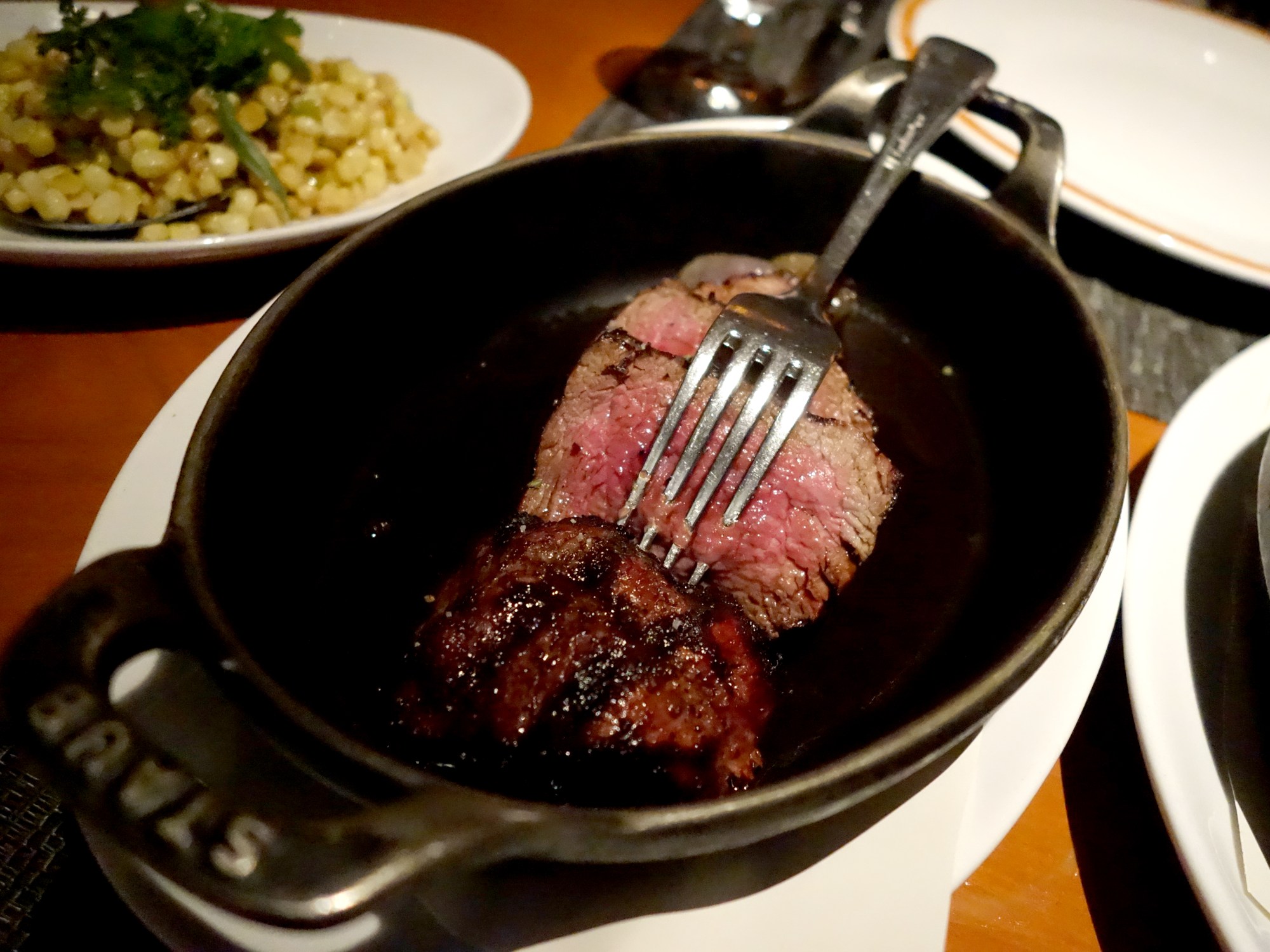 Wagyu filet mignon cooked to a perfect medium. So amazing.