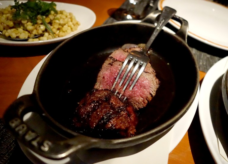 Wagyu filet mignon cooked to a perfect medium. So amazing.