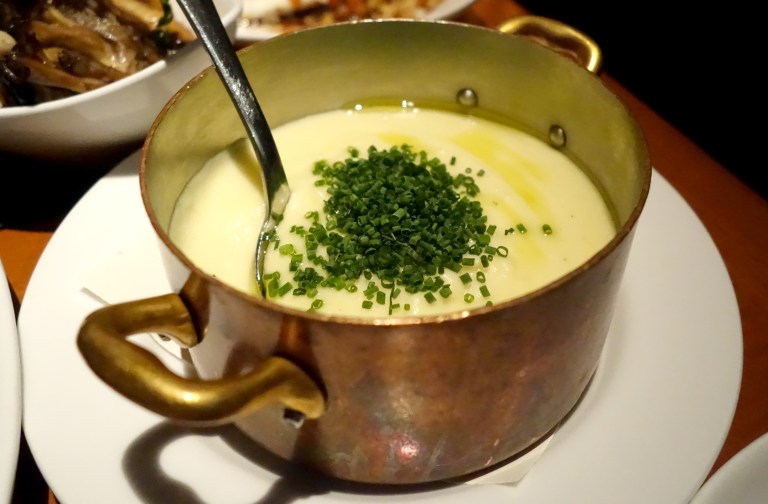 Yukon Gold potato purée topped with chives.