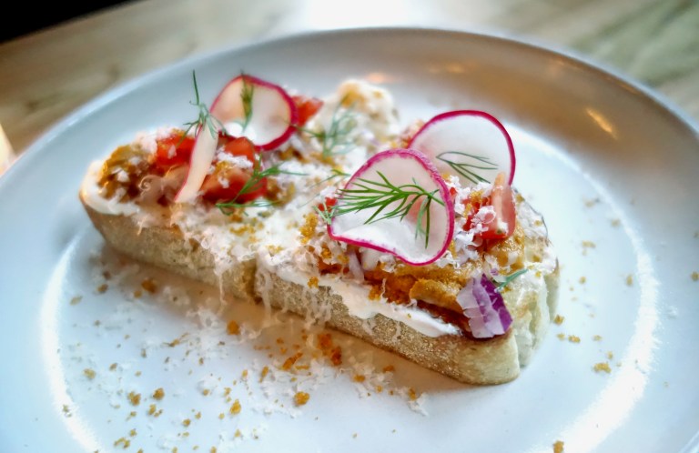 Sakamai – Uni Toast from visit # 2 – same ingredients as above, minus the sturgeon caviar on top this time. I also had better lighting this visit since we sat right by the front window of the restaurant and the sun hadn’t set yet.