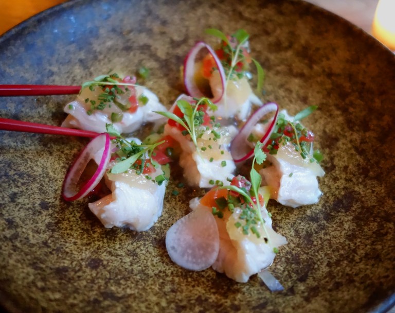 Sakamai - Fluke Ceviche – pickled celery, grapefruit, onion, tomato, jalapeño and kabosu. One way to my heart is pickled celery. By far my favorite pickled item. I used to get it with my dad downtown when I was young, and I have never been able to find it since. Sakamai really has their flavor and texture ratios down to a science. Every dish is on point.