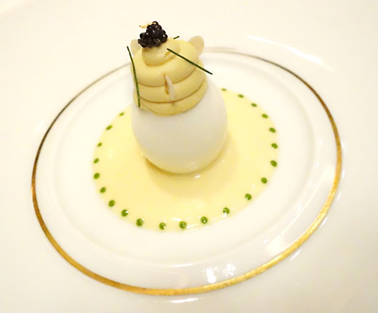 Joël Robuchon – by Joël Robuchon, Las Vegas – Le Crab Royal – Farm chicken egg stuffed with king crab and Osetra caviar. Rosalynn ordered this. It was luscious.