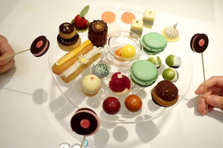 Joël Robuchon – by Joël Robuchon, Las Vegas – Our selections from the dessert cart. Again, you can get every single thing off of this cart if you so choose, you do not need to be shy. The waiter even expertly plates them all for you in a beautiful way.